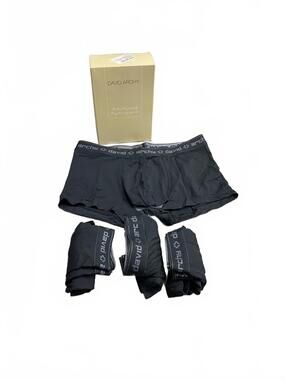 David Archy Men's Bamboo/Rayon Dual Pouch Black Boxer Briefs 3-Pack Size Small